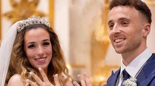 Rute Cardoso y Diogo Jota, en el casamiento realizado hace 11 días. El futbolista murió este jueves junto a su hermano en una ruta de España.&nbsp;