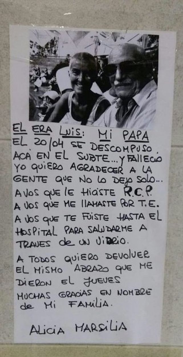 Su papá murió en el subte y ahora busca a las personas que intentaron salvarlo