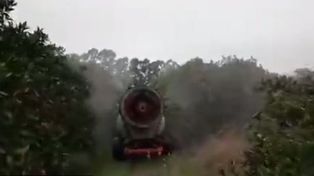 El cami&oacute;n que fumig&oacute; las plantaciones.
