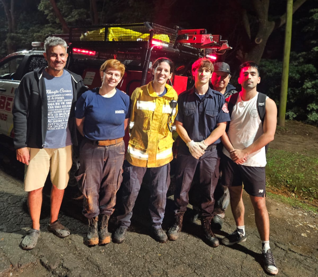 Los Bomberos Voluntarios que participaron del rescate de este jueves