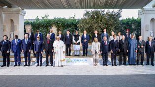 Javier Milei pasó por el G7 y se reunió con la jefa del FMI