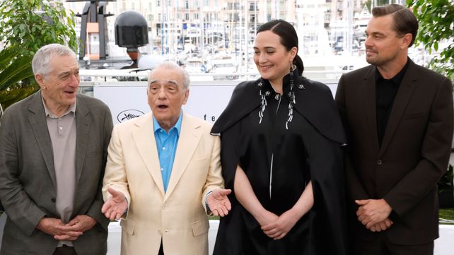 De Niro, Scorsese, Gladstone y DiCaprio en Cannes.