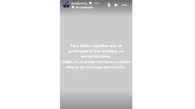 El descargo que hizo Tomás Lavezzi en Instagram tras el incidente de su papá en Punta del Este