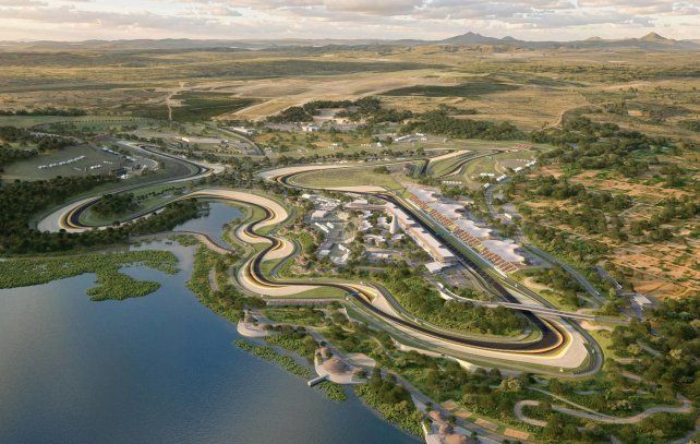 Un render del futuro circuito de la Fórmula 1 en Ruanda.