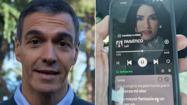 Pedro Sánchez. Replicó a Javier Milei con un spot y la canción Fanático de Lali Espósito.