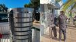 Atraparon a un ladrón que robó un cesto de acero inoxidable de la remodelada avenida Aristóbulo del Valle
