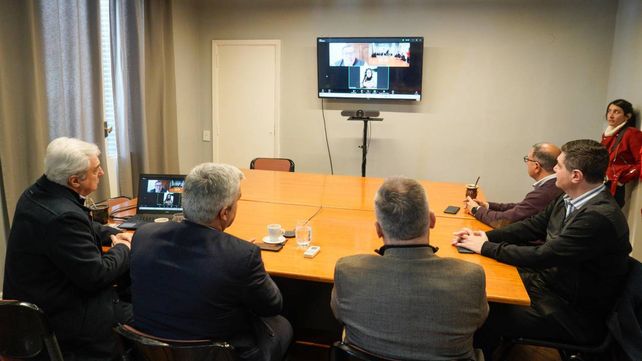 Enrique Mammarella, rector de la Universidad Nacional del Litoral, particip&oacute; por videollamada