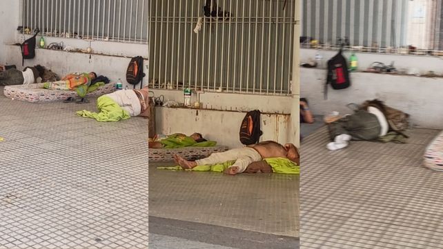 Drama social: una decena de personas en situación de calle vive en la plazoleta frente al Teatro Municipal