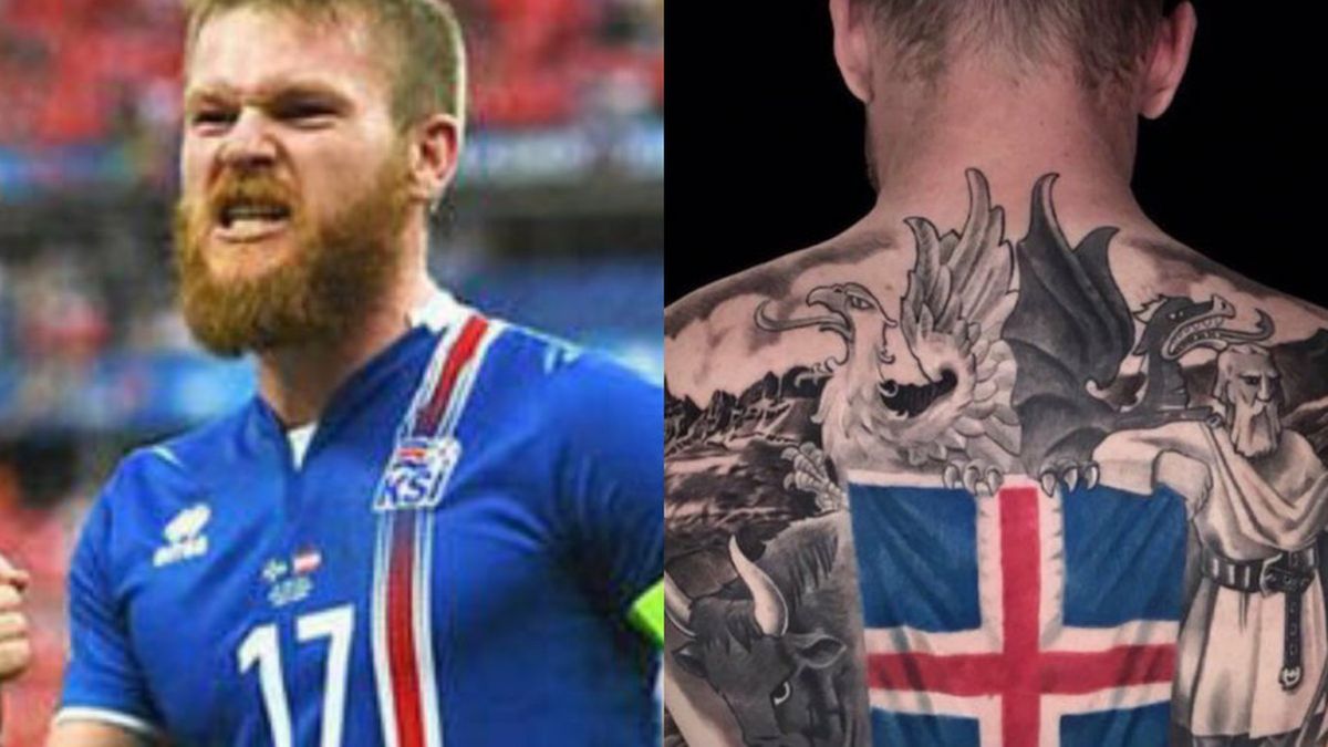 Tattoos on the arms of Aron Gunnarsson of Iceland during the UEFA... News  Photo - Getty Images
