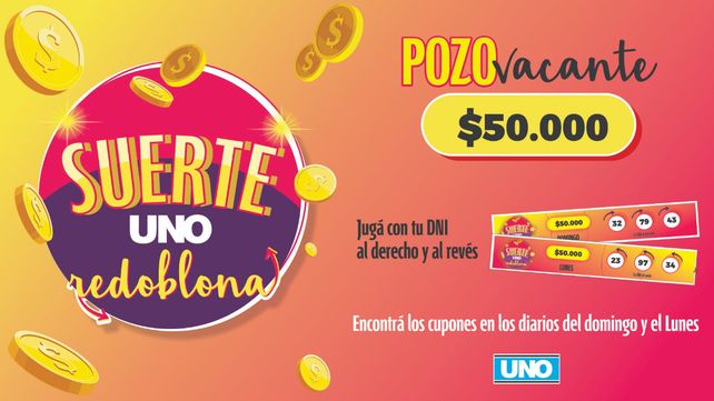 Comprando Diario UNO de domingo y lunes jugás por 50.000 pesos