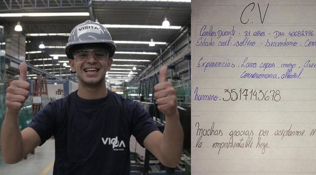 El cordobés que escribió su CV a mano empezó hoy a trabajar