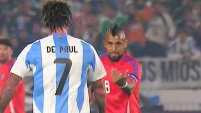 Video: el fuerte cruce entre Rodrigo De Paul y Arturo Vidal