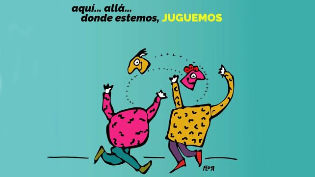 Flyer de la artista plástica Flor Balestra con el lema propuesto por el Consejo de Niñas y Niños de Rosario para un día divertido.