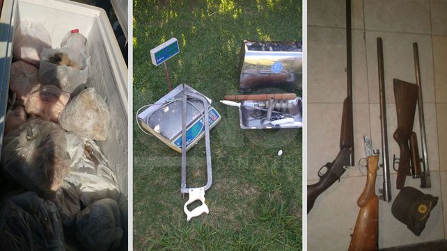 Secuestraron armas, cartuchos y cortes de carne no aptos para consumo humano