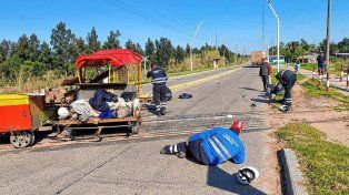 Ocho trabajadores heridos tras choque de camión contra una zorra ferroviaria