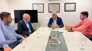 Chumpitaz, Rodríguez Larreta, Baclini y Pullaro, durante el encuentro. Funcionarios y legisladores denuncian que fue un encuentro de campaña.