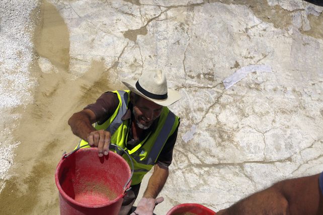 Único. El mosaico muestra los 12 Trabajos de Hércules.