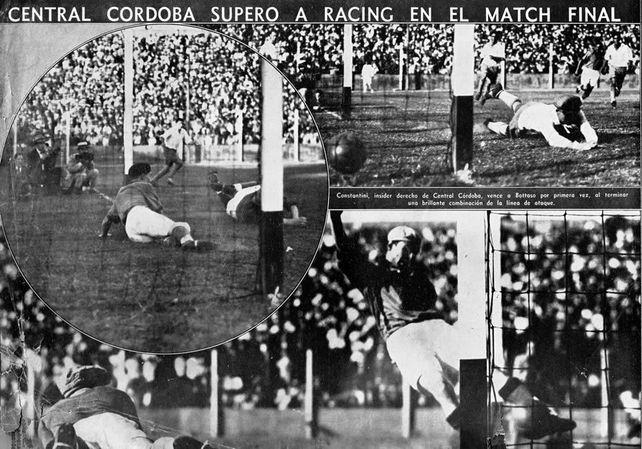 Inolvidable festejo de Central Córdoba en la Copa Beccar Varela del 33 ante Racing.
