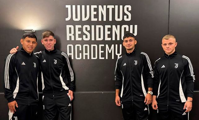 Salaítos. Guanter, Ruscitti, Fontana y Espíndola fueron los primeros becados por Juventus.