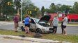 Impactante accidente en Colastiné: un auto chocó una columna y terminó en el cantero central de la Ruta 1