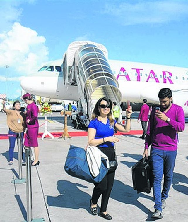 Pasó en el vuelo de Qatar Airways.