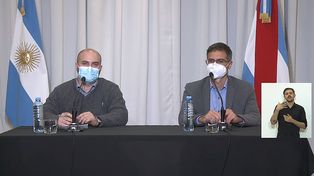 Marcos Bachetti y el director General de Epidemiología de Entre Ríos, Diego Garcilazo,