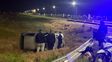 Un conductor resultó herido tras volcar con su auto en la autopista Rosario-Córdoba