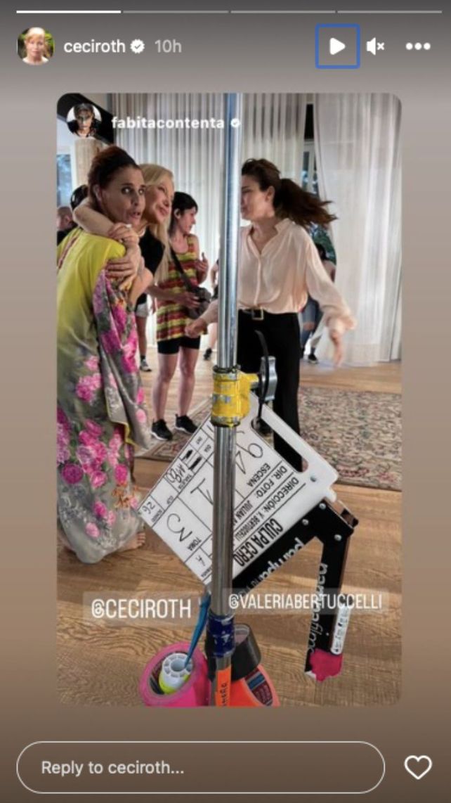 La historia de Instagram en la que Cecilia Roth y Fabiana Cantilo revelaron que están trabajando juntas.