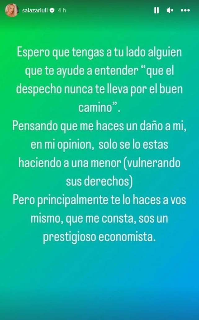 Martín Redrado fue embargado por no pagar la cuota alimentaria de la hija de Luciana Salazar