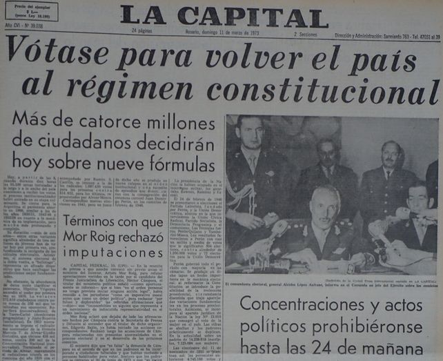 El día de las elecciones en la tapa de La Capital.