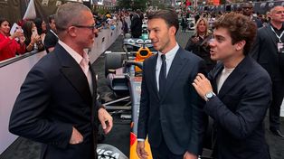 Brad Pitt y Pierre Gasly junto a Franco Colapinto en el estreno de la película de la F1.