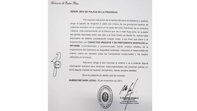 El Ministerio de Gobierno pidió explicaciones a la Policía por los incidentes en el Grella