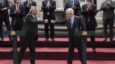 Fernández y Piñera compartieron un acto en el histórico Palacio de la Moneda. Fernández y Piñera compartieron un acto en el histórico Palacio de la Moneda.