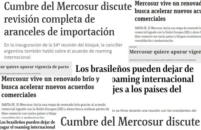 Repercusiones. Medios de países miembros del Mercosur destacan los acuerdos que se den en Santa Fe. Repercusiones. Medios de países miembros del Mercosur destacan los acuerdos que se den en Santa Fe.