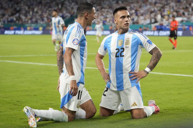 Lautaro Martínez ya definió y lo celebra junto a Di María