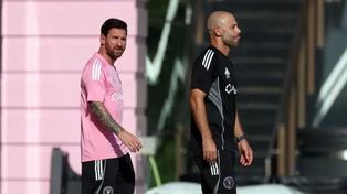 Lionel Messi y Javier Mascherano en otro momento en Inter Miami.