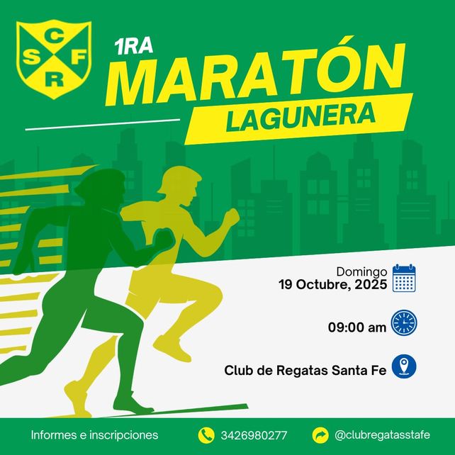 Llega la 1ª Maratón Lagunera del Club de Regatas Santa Fe Llega la 1ª Maratón Lagunera del Club de Regatas Santa Fe