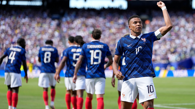 Kylian Mbappé celebra el primero de sus dos goles. La estrella de Francia fue clave para la victoria en el Mundial.