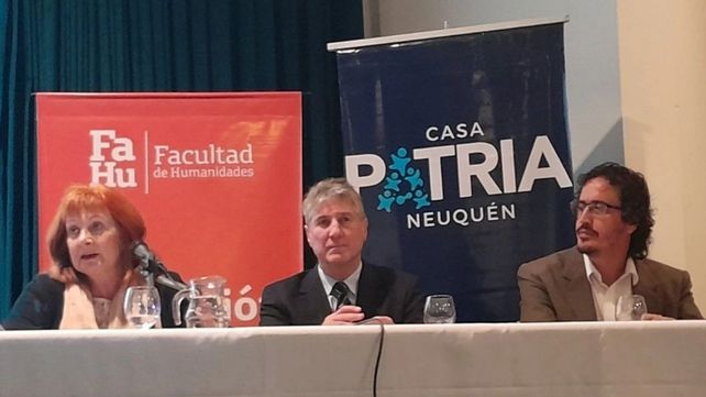 Amado Boudou minutos antes de sufrir la descompensación en la Universidad Nacional del Comahue