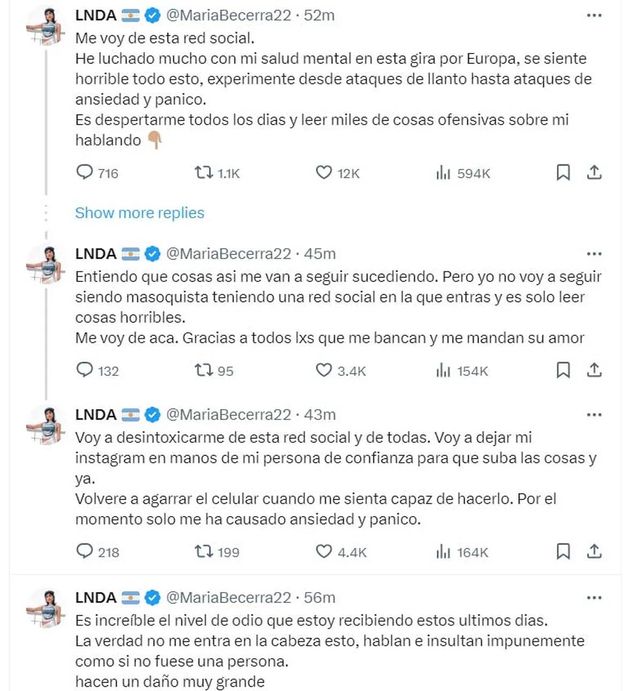 María Becerra tomó una drástica decisión: Experimenté ataques de pánico