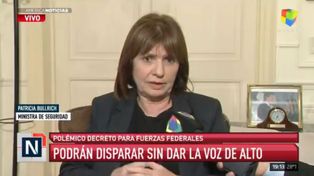 Bullrich: Los agentes no van a tener que retroceder