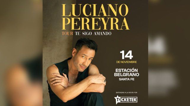 Luciano Pereyra se presentará en Santa Fe