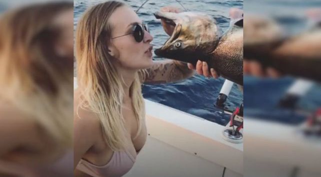 El nuevo desafío viral: beber cerveza de la boca de un pescado