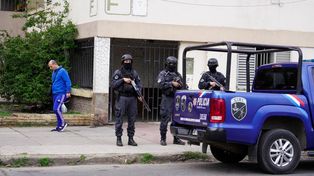 La zona de Grandoli y Sánchez de Thompson, en la zona sur de Rosario, donde se realizaron varios allanamientos esta mañana.