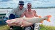 la hazana de pescadores entrerrianos: capturaron un surubi albino de 50 kilos y lo devolvieron al rio