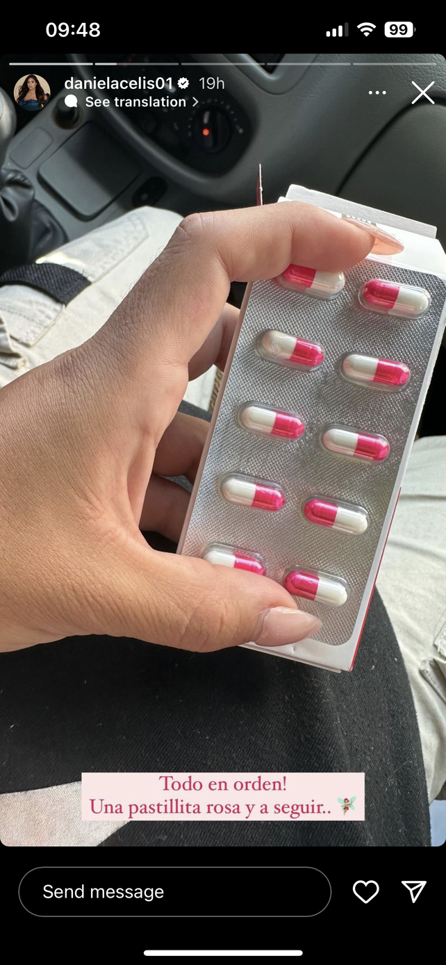 Días antes de dar a luz, Daniela Celis sufrió un problema de salud
