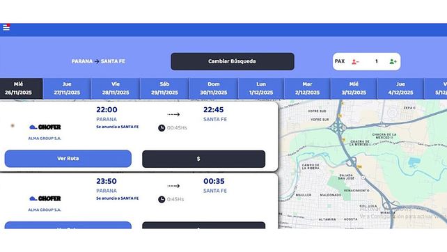 Paraná - Santa Fe: lanzarán servicio diferencial de transporte
