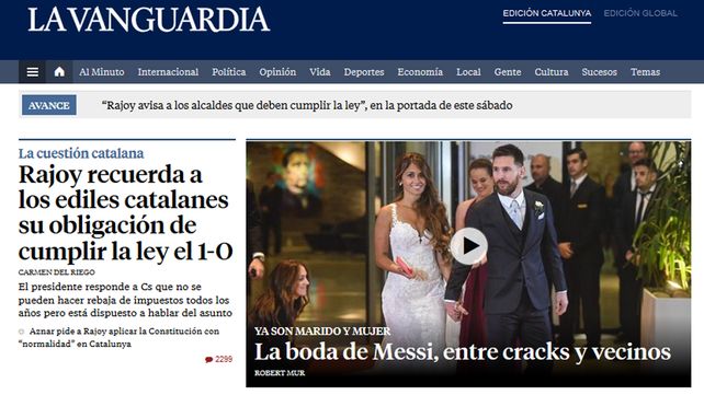 El casamiento de Messi tuvo un gran impacto en los medios españoles