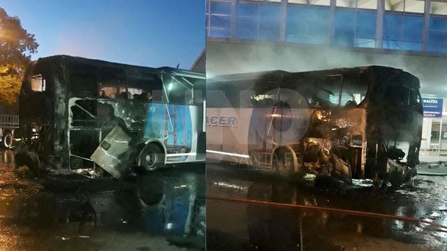 Un desperfecto eléctrico ocasionó el incendio de un colectivo en la Terminal