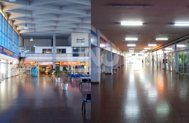 Desolador. El panorama que muestran los pasillos de la Terminal de Ómnibus santafesina